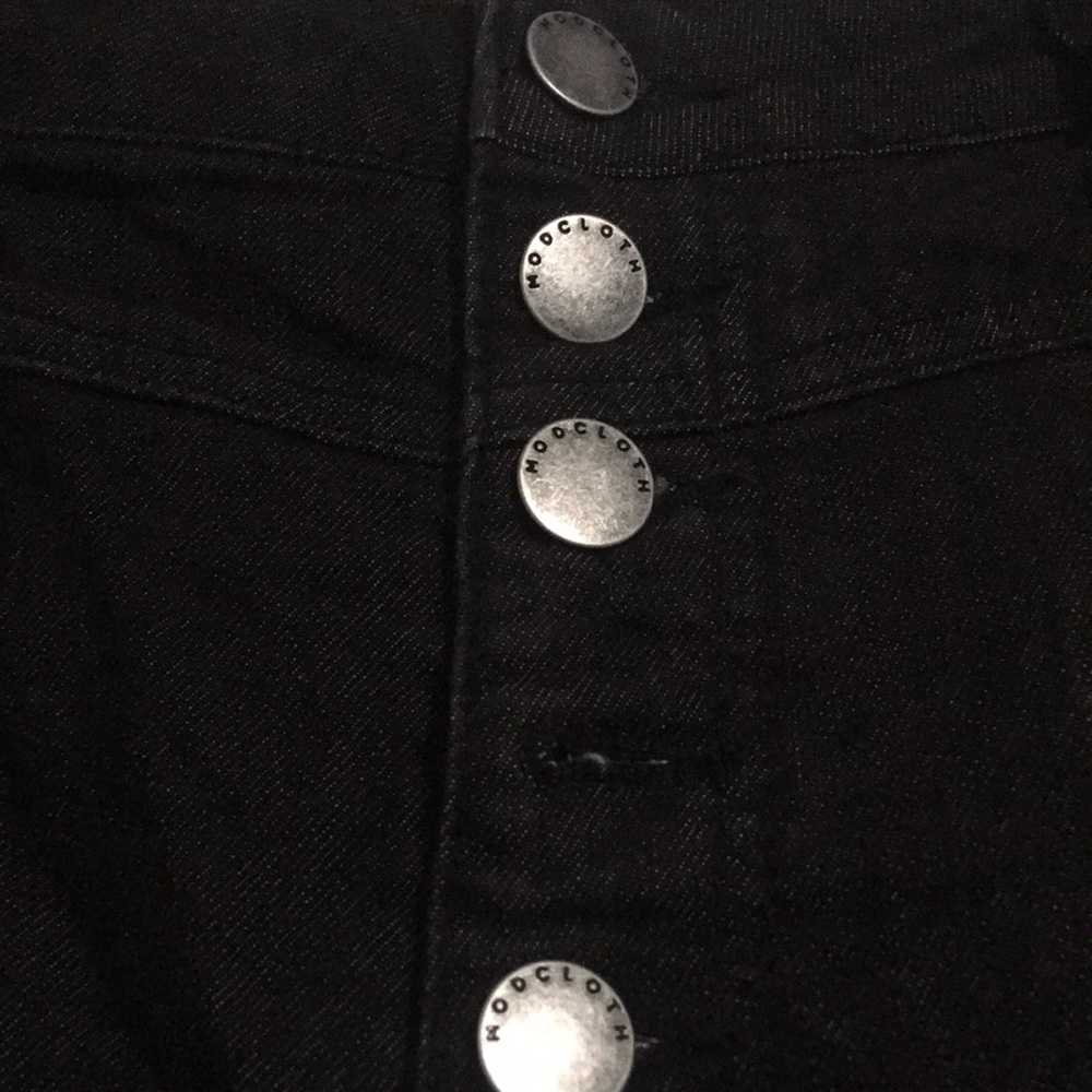 ModCloth Stretch High Rise Button Skinny Jeans - Picture 2 of 4